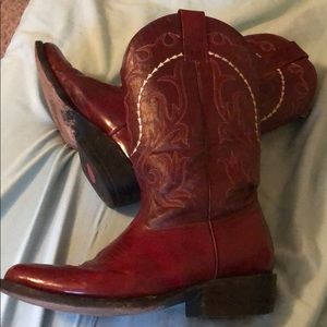 Red embroidered cowboy boots